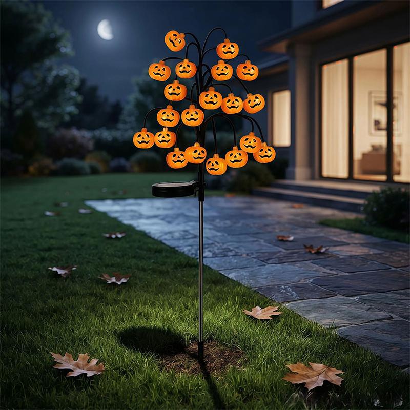 Outdoor Waterproof Halloween Pathway Solar Lights   - 🎃 Pumpkin Branch Light (20 LED) - image 1