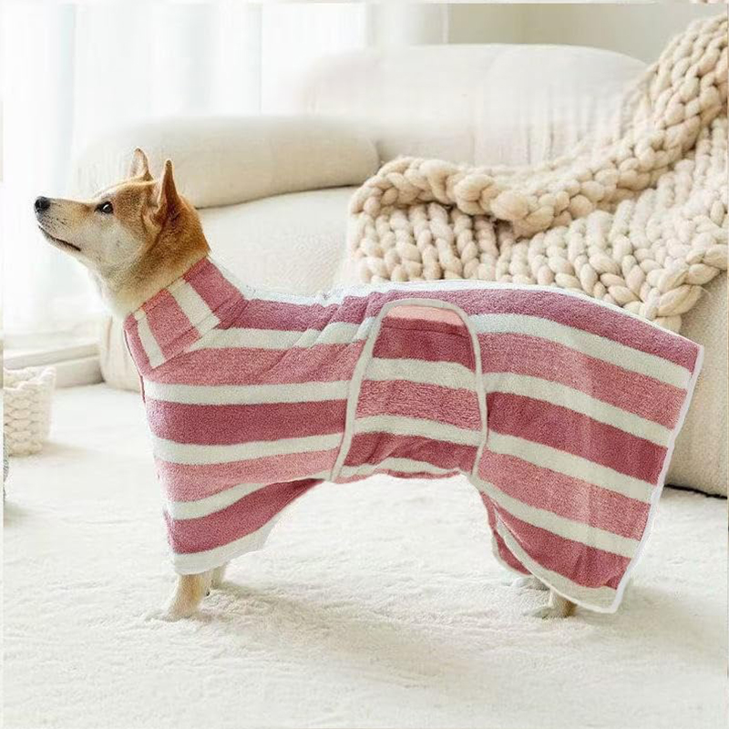 Quick Dry Dog Bathrobe, Adjustable Wrap Towel For Small, Medium And Large Dogs, Quick Drying After Bathing, Travel Grooming - image 1