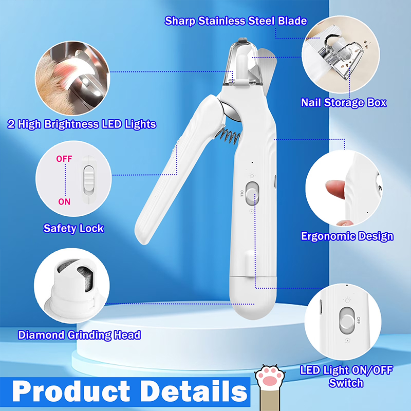 Electric Dog Cat Nail Clippers Trimmer With Led Light Durable Grinder For Large Medium Small Dogs Cats Pets - image 5