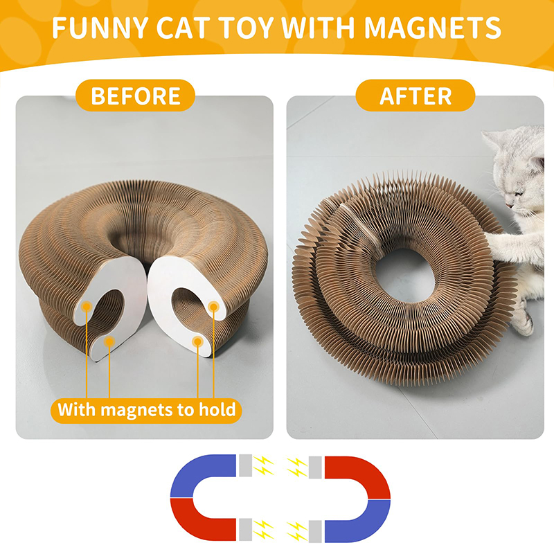 Magic Organ Cat Toy Foldable Cardboard Cat Scratcher Cat Ball Track Toy With Ball - image 3
