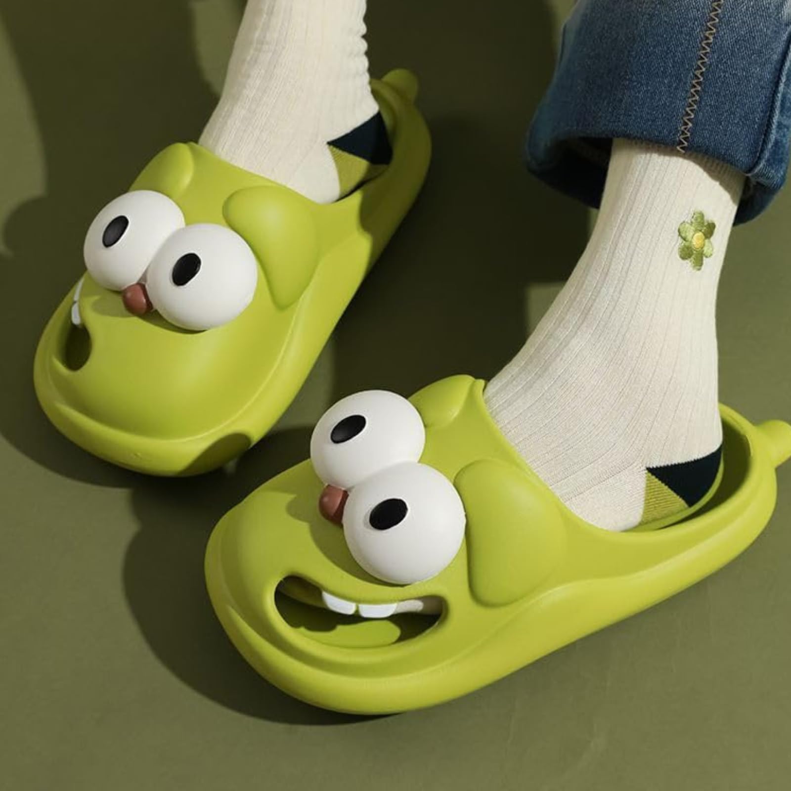 Tongue Kiss Slippers Cute Funny Big Eye Dog Slipper - image 1