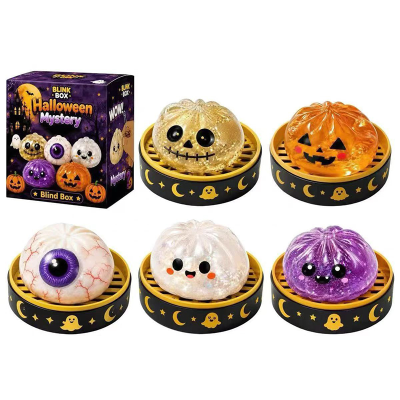 Halloween New Dumpling Stress Ball, Cute Ghost Pumpkin Dumpling Squishy Toys - Complete Set – 5 Pieces - image 7