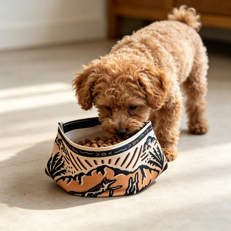 2 In 1 Reversible Dog Bandana Water Bowl,Portable Collapsible Lightweight Spill-leak Travel Hydration Feeding Bowl - image 2
