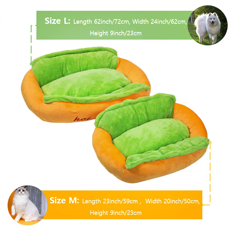 Hotdog Pet Dog Bed Cat Nest Washable Pet Mat Removable Cat Sofa - image 3