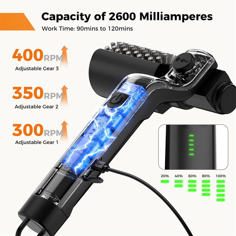 Electric Grill Brush - Cordless Rechargeable Bbq Cleaner With 180° Adjustable Head, 2600mah High-torque Power Rotary - image 4