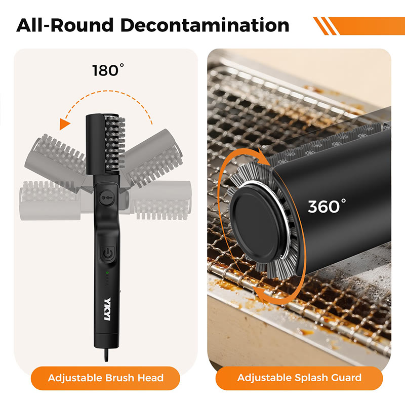 Electric Grill Brush - Cordless Rechargeable Bbq Cleaner With 180° Adjustable Head, 2600mah High-torque Power Rotary - image 3