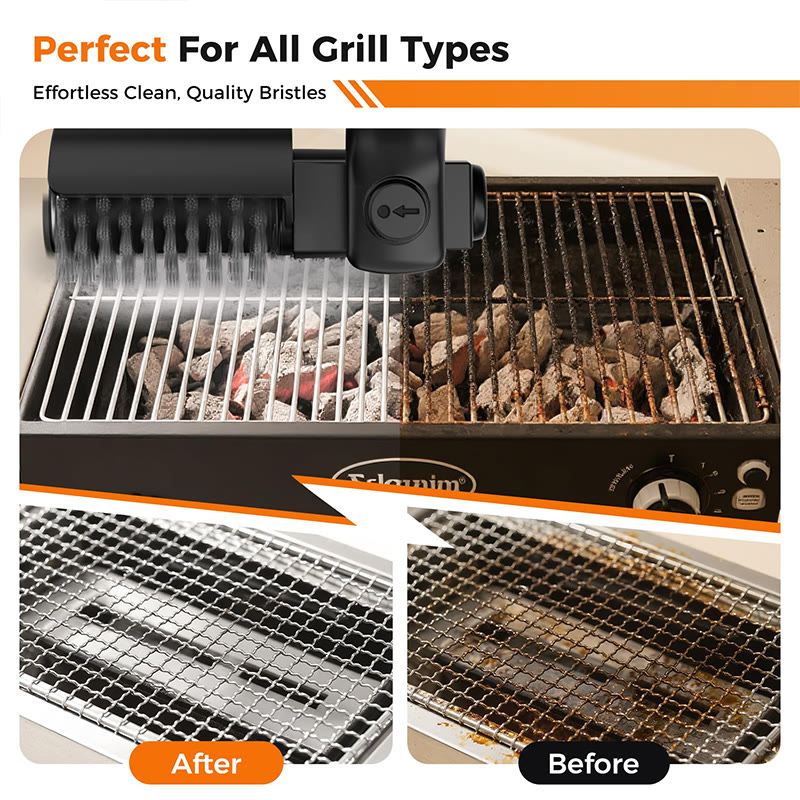 Electric Grill Brush - Cordless Rechargeable Bbq Cleaner With 180° Adjustable Head, 2600mah High-torque Power Rotary - image 5
