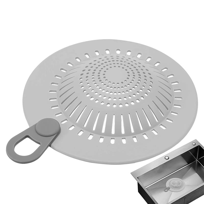 Silicone Bathroom Hair Stopper Kitchen Sink Filter Protector With Compact Design For Convenient Cleaning - Grey - 4-Pack - image 1