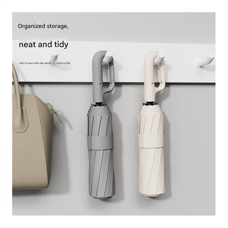 Automatic Folding Umbrella Hook Handle Windproof Umbrella - image 2
