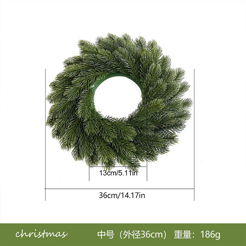 Artificial Cedar Garlands, Real Touch Winter Cedar Garland For Table, Mantle, Wall, Indoor, Outdoor Christmas Decorations - Green Pine Needle Wreath – Small - image 6