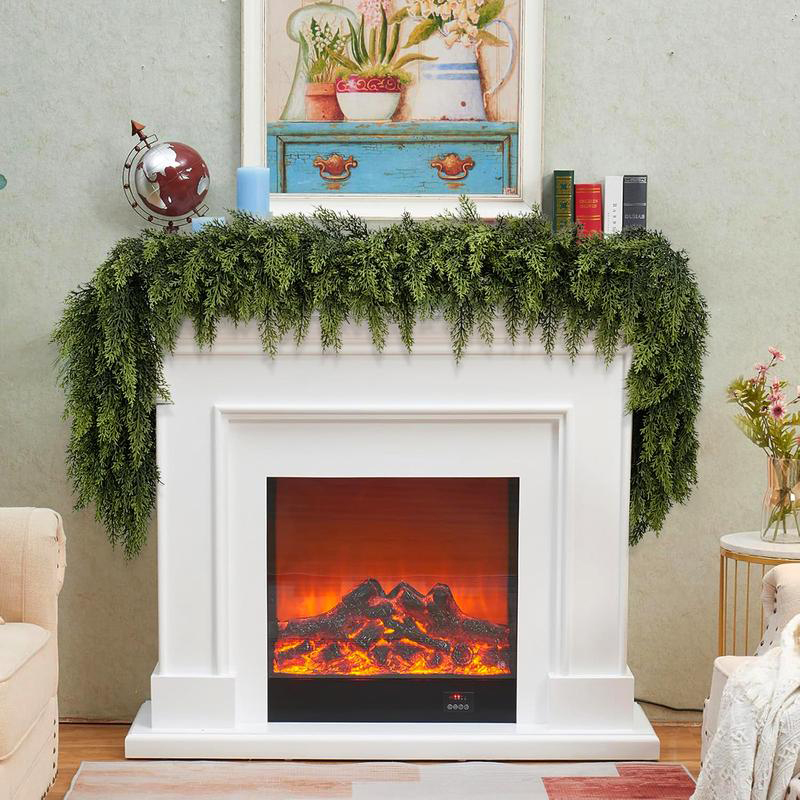 Artificial Cedar Garlands, Real Touch Winter Cedar Garland For Table, Mantle, Wall, Indoor, Outdoor Christmas Decorations - image 12