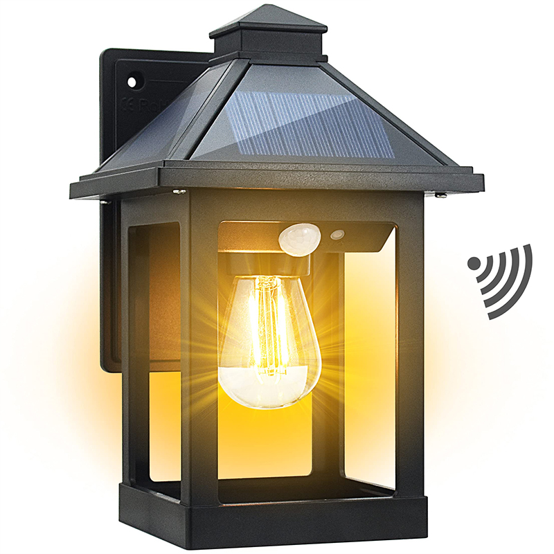 Solar Wall Lanterns Outdoor With 3 Modes, Dusk To Dawn Motion Sensor - Black - 4 Pack - image 1