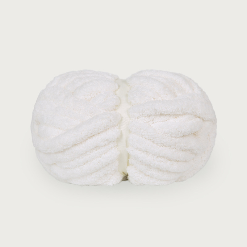 Chunky Yarn For Hand Knitting Soft Plush Yarn Bulky - White - image 4