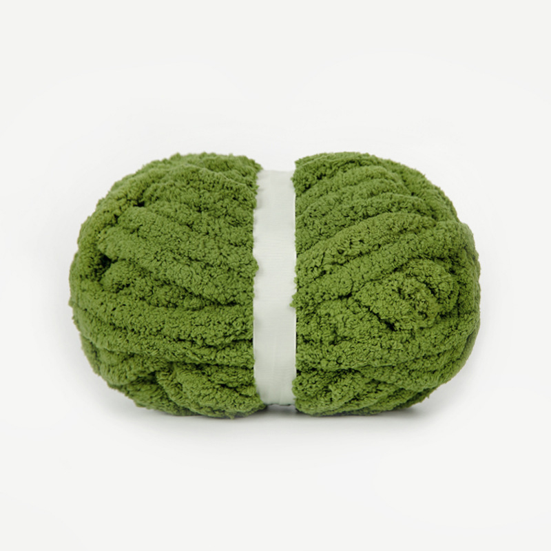 Chunky Yarn For Hand Knitting Soft Plush Yarn Bulky - Olive Green - image 2