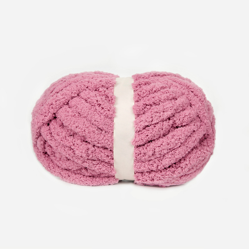 Chunky Yarn For Hand Knitting Soft Plush Yarn Bulky - Dark Pink - image 1