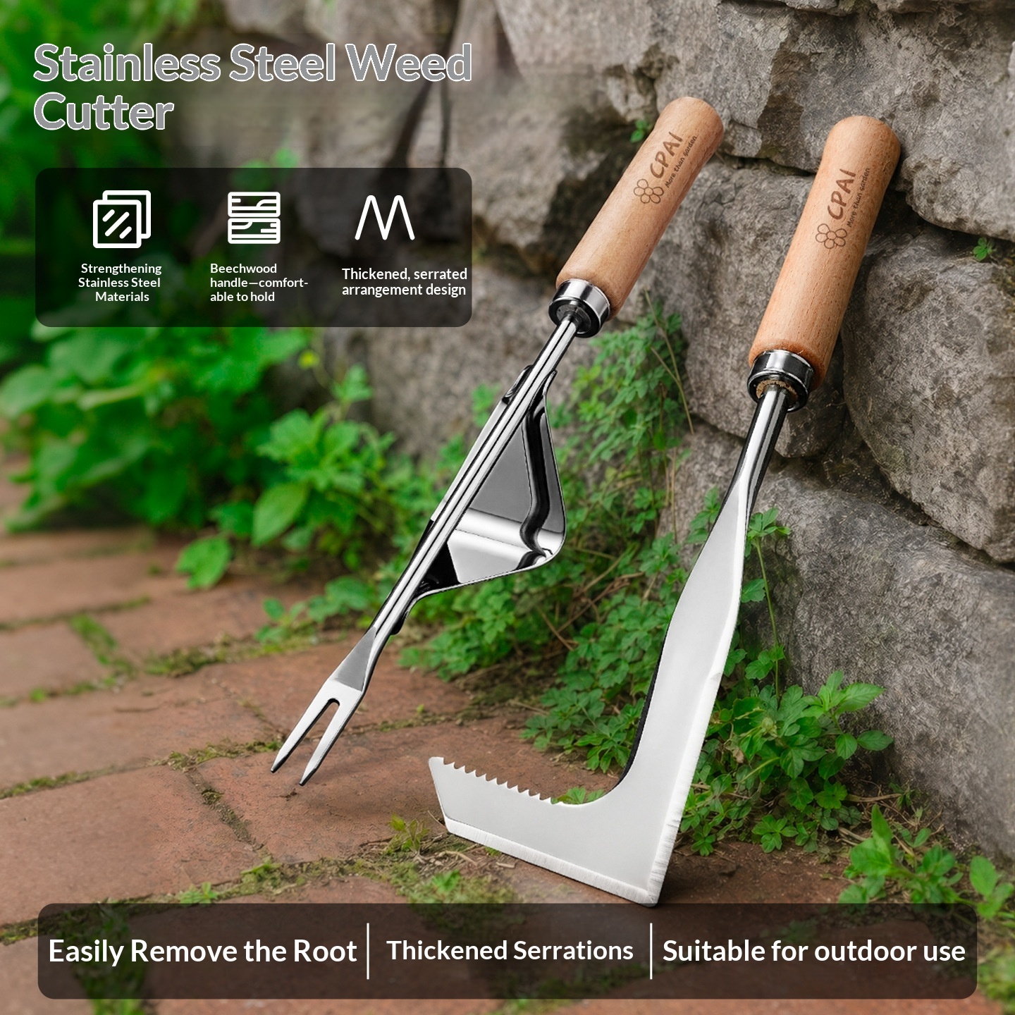 Crack Weeder Stainless Steel Crevice Weeding Tool Weeder Tool - 2-Piece Weeding Tool Set - image 10