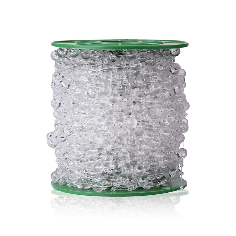 Crystal Acrylic Bead Garland Wedding Centerpiece Floral Crafting Diy Accessory - Clear - 196.9 ft (60 m) - image 10