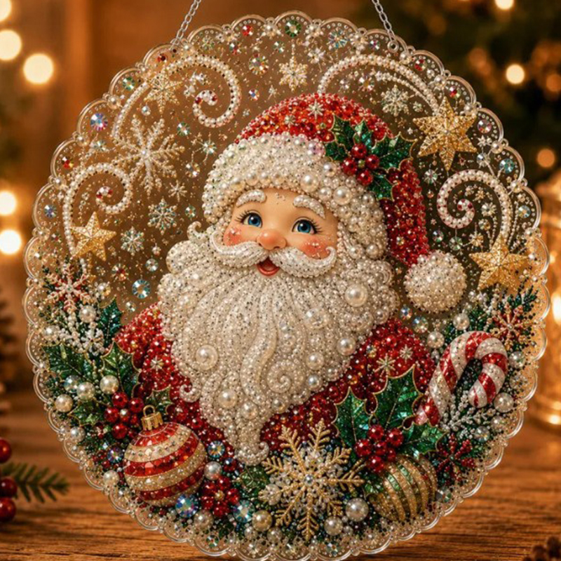 Christmas Pearl Diamond Art Kit For Adults Diy Craft - 7# - 9.8 × 9.8 in - image 6