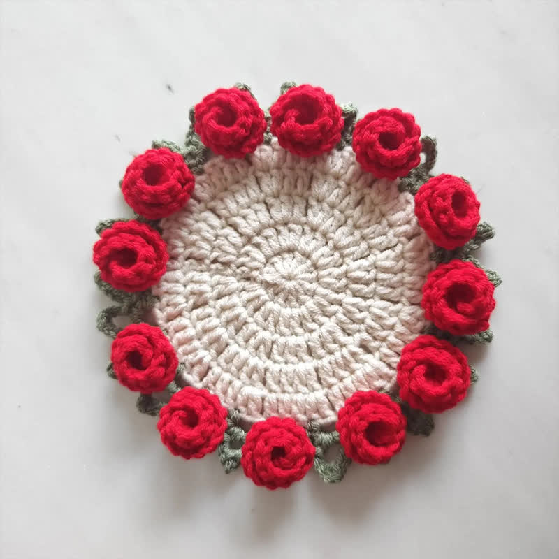 Crochet Flower Coaster & Basket - image 3