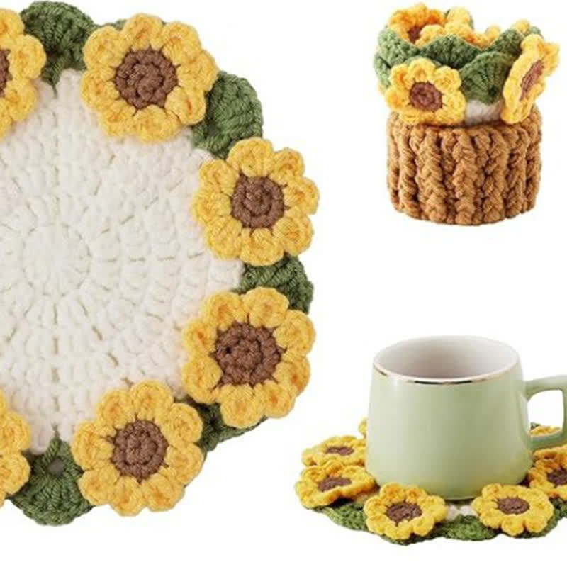 Crochet Flower Coaster & Basket - 🌻 Sunflower - image 13