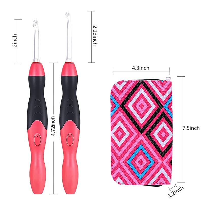 Lighted Crochet Hook Set 11 Size Interchangeable Heads 2.5mm To 8.0mm With Latest Bag, Usb Rechargeable - image 4