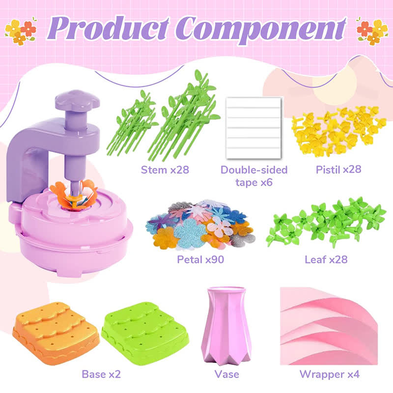 Flower Bouquet Craft Kit Flowers Market Toy Educational Toys Fun Diy Activity Set Christmas Birthday Gift - image 2