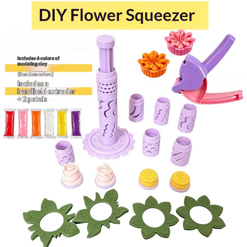 Diy Clay Flower Bouquet Making Kit - Purple - image 2
