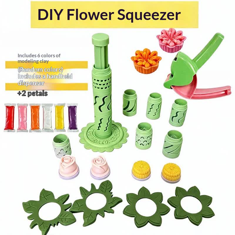 Diy Clay Flower Bouquet Making Kit - Green - image 1