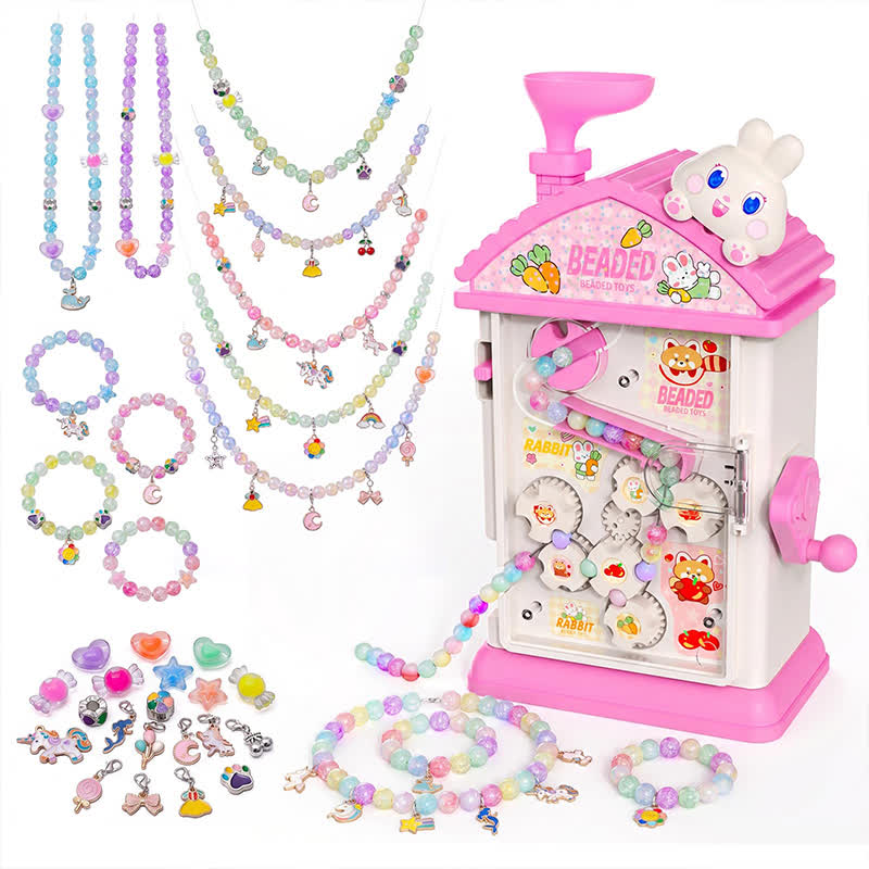 Bracelet Making Kit Auto Beaded Jewelry Maker Toy Gift For Girls 6-12 - Pink - image 1