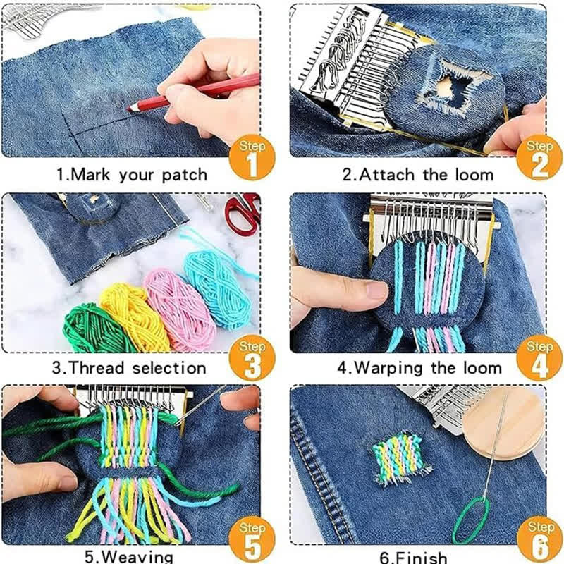 Knit Patch Kit Portable Darning Loom Kit For Beginners - image 4