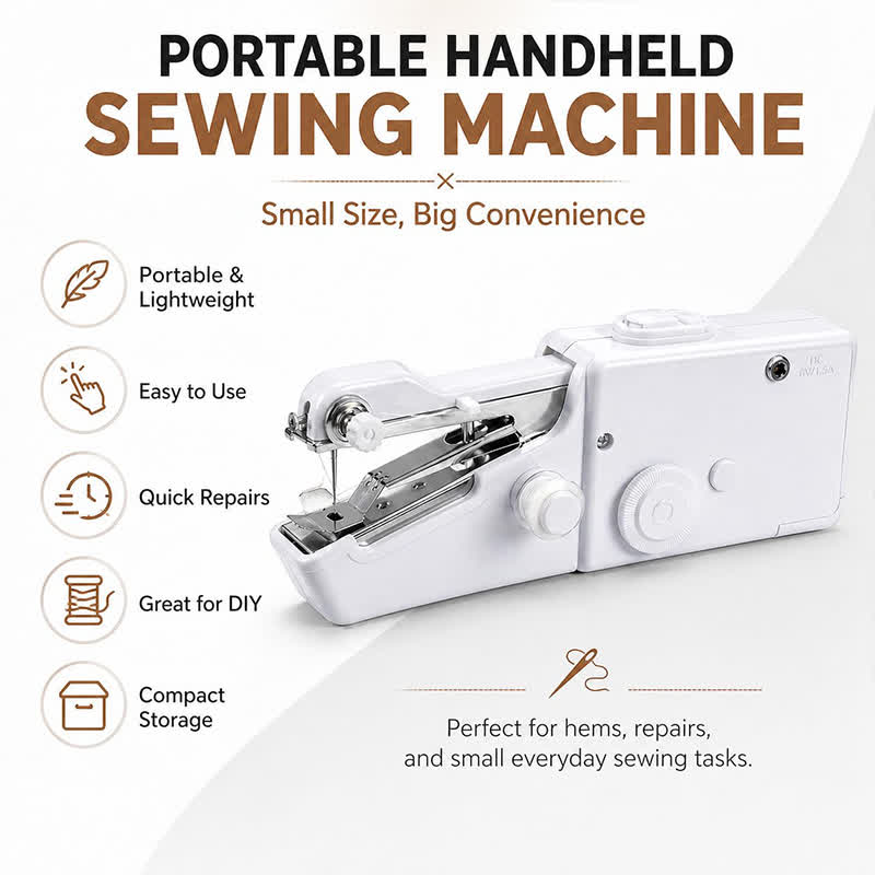 Mini Handheld Sewing Machine For Beginners, Portable Cordless Sewing Machine With Complete Sewing Kit, Battery Operated - image 2