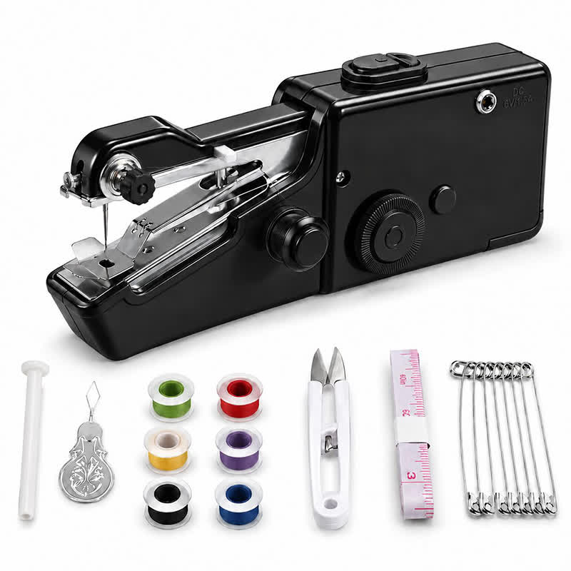 Mini Handheld Sewing Machine For Beginners, Portable Cordless Sewing Machine With Complete Sewing Kit, Battery Operated - Black Mini Sewing Machine Kit - image 9