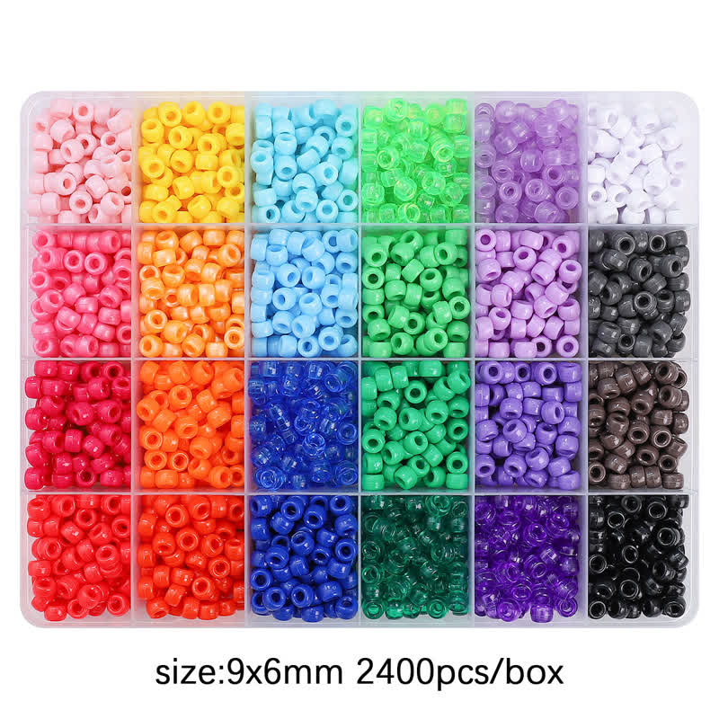 The Sparkles Pony Bead Box - Approximately 2400 Beads - Multicolor - 9 × 6 mm (0.35 × 0.24 in) - image 4