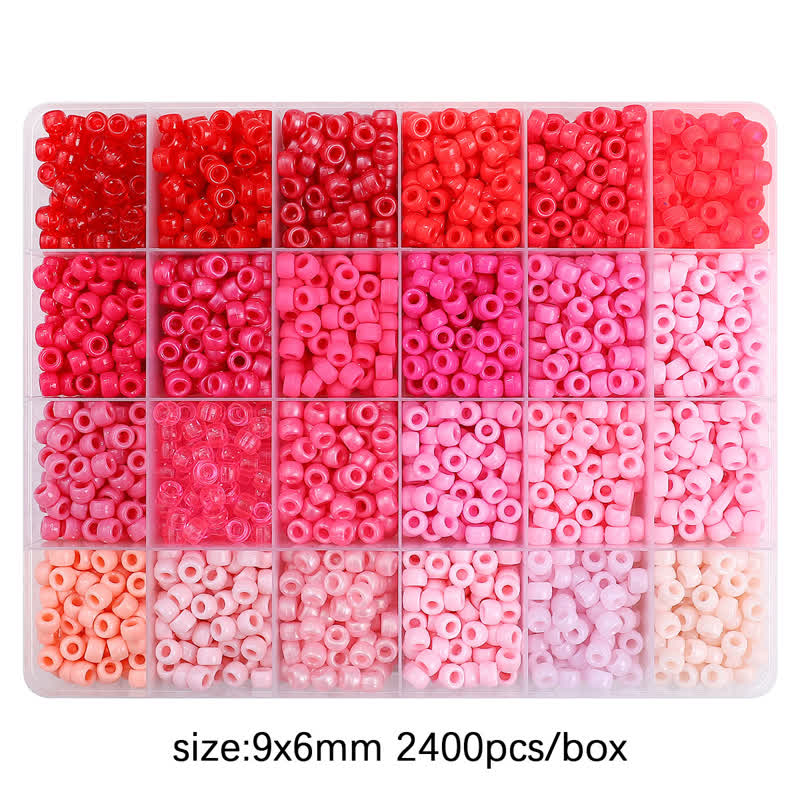 The Sparkles Pony Bead Box - Approximately 2400 Beads - Red - 9 × 6 mm (0.35 × 0.24 in) - image 1