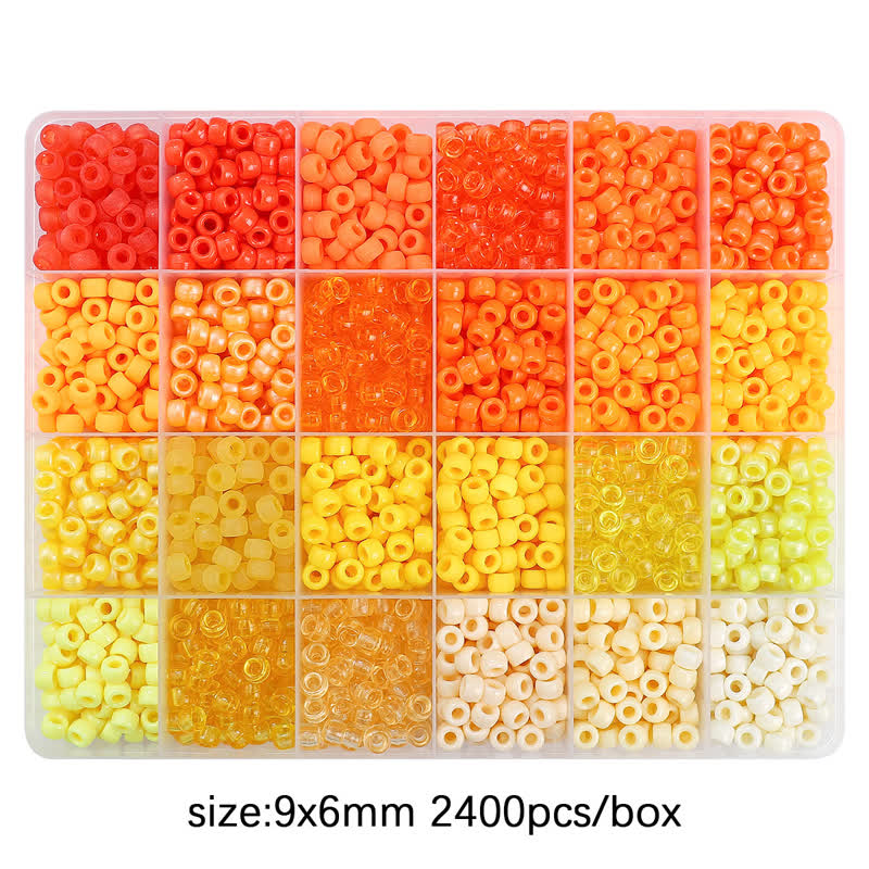 The Sparkles Pony Bead Box - Approximately 2400 Beads - Yellow - 9 × 6 mm (0.35 × 0.24 in) - image 3
