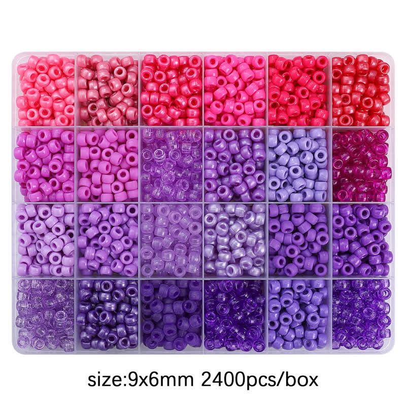 The Sparkles Pony Bead Box - Approximately 2400 Beads - Purple - 9 × 6 mm (0.35 × 0.24 in) - image 2