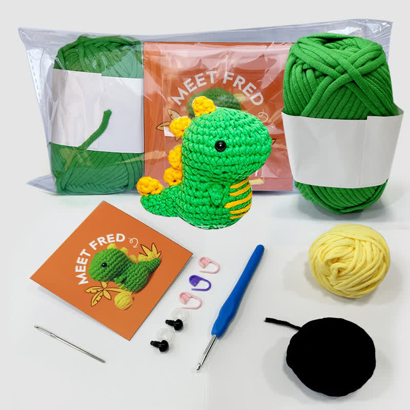 Animal Crochet Kit For Beginners - Dinosaur - image 2