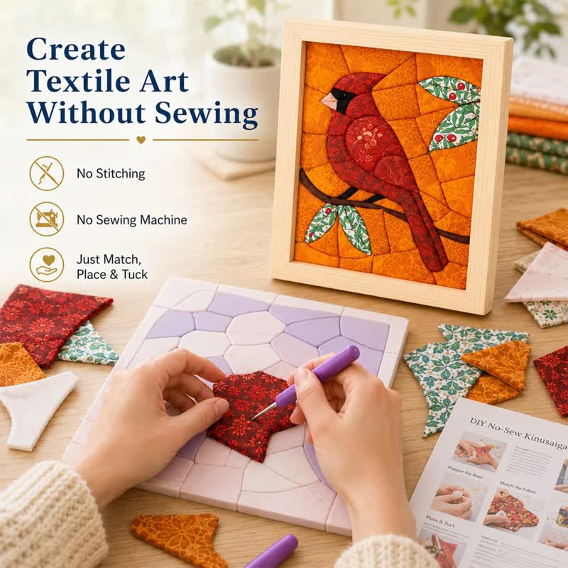 Ocean Diy No-sew Kinusaiga Fabric Art Kit - image 7