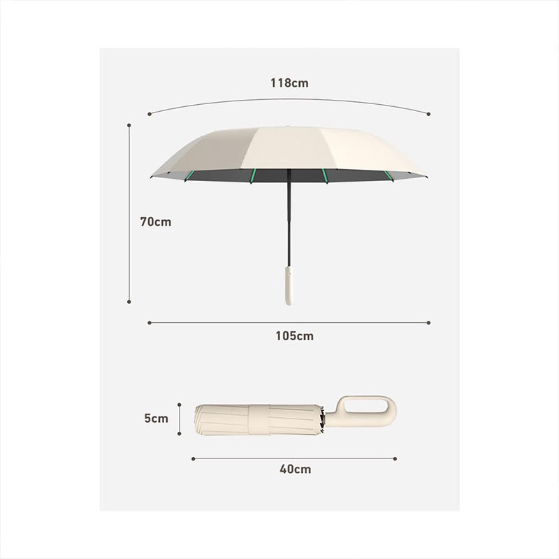 Automatic Folding Umbrella Hook Handle Windproof Umbrella - image 5