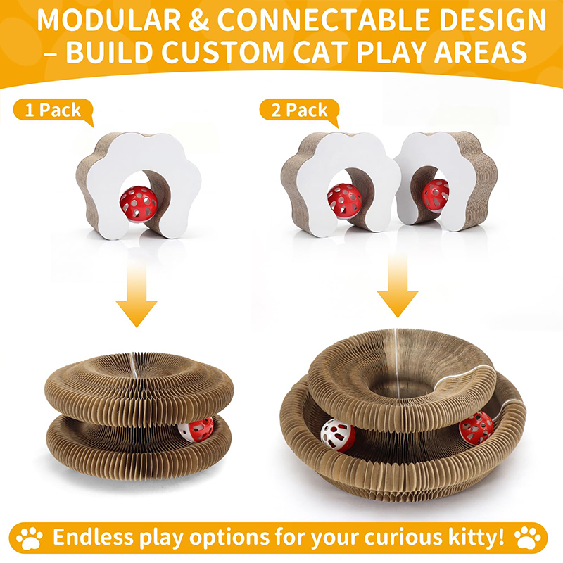 Magic Organ Cat Toy Foldable Cardboard Cat Scratcher Cat Ball Track Toy With Ball - image 8