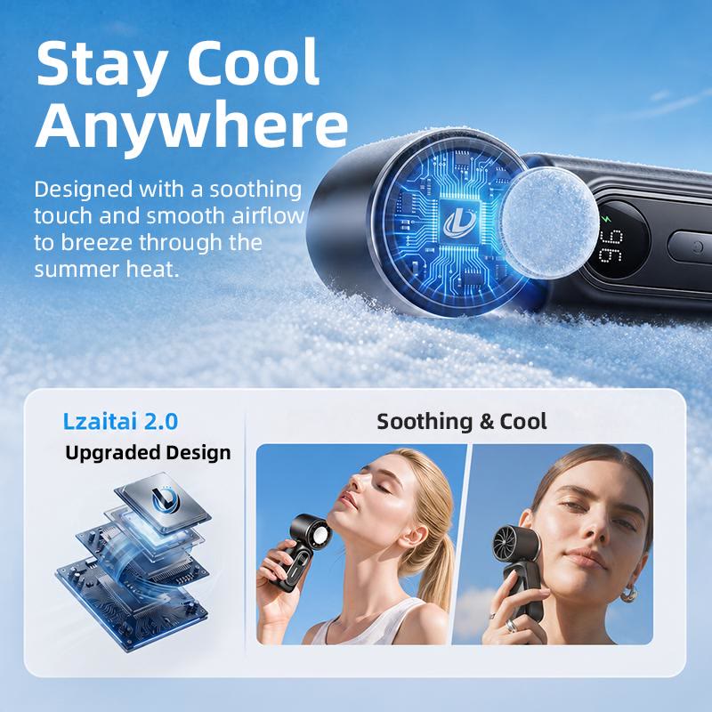 Mini Portable Handheld Clip Fan 3-in-1 Rechargeable 3000mAh Battery - image 4