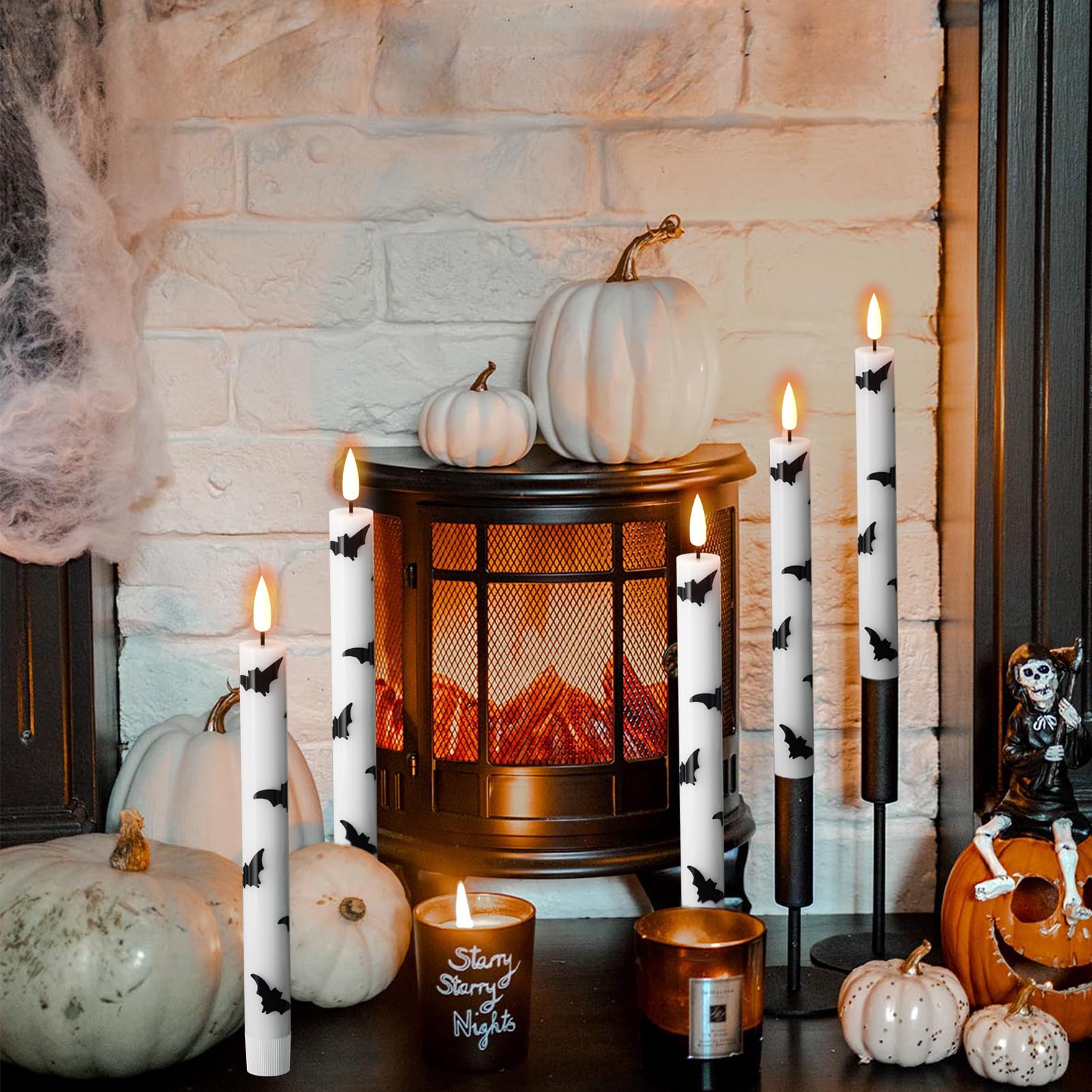 Halloween Flameless Taper Candles, Led Taper Candles Battery Operated With Remote Timer - image 8