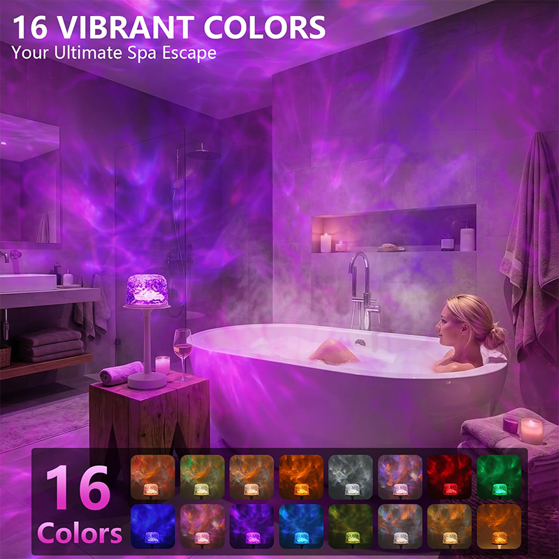 Water Wave Lamp, 16 Colors Rotating Dimmable Starry Sky Projector With Shade And Remote Control - image 3