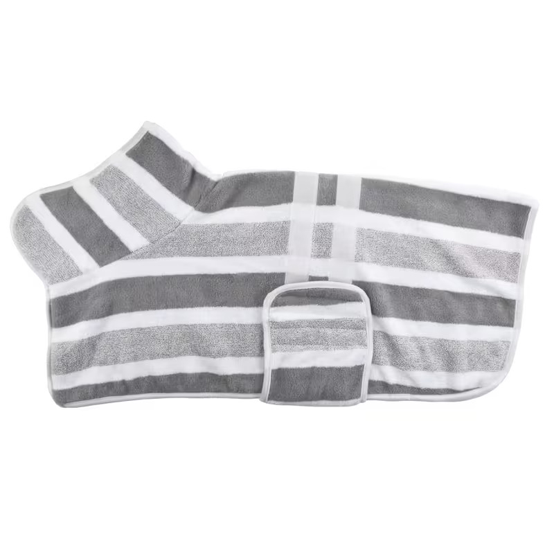 Quick Dry Dog Bathrobe, Adjustable Wrap Towel For Small, Medium And Large Dogs, Quick Drying After Bathing, Travel Grooming - Grey - 3XL (Chest: 85 cm / 33.5 in) - image 10
