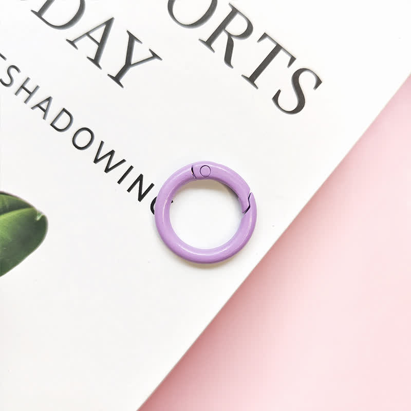 Carabiner Clip 50pcs Metal Colored Key Ring Clip Circle Keychain Rings - Purple - 50pcs - image 3