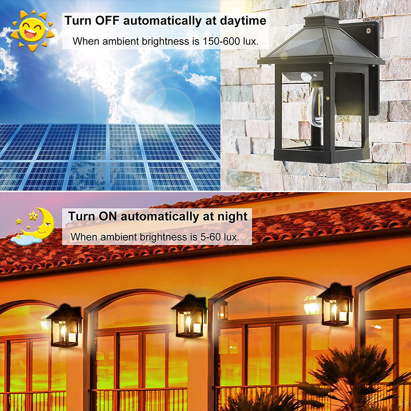 Solar Wall Lanterns Outdoor With 3 Modes, Dusk To Dawn Motion Sensor - image 6