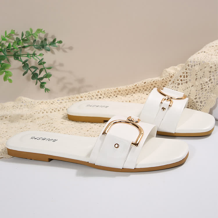 Elegant Metal Accents Square-toe Sandals - image 13