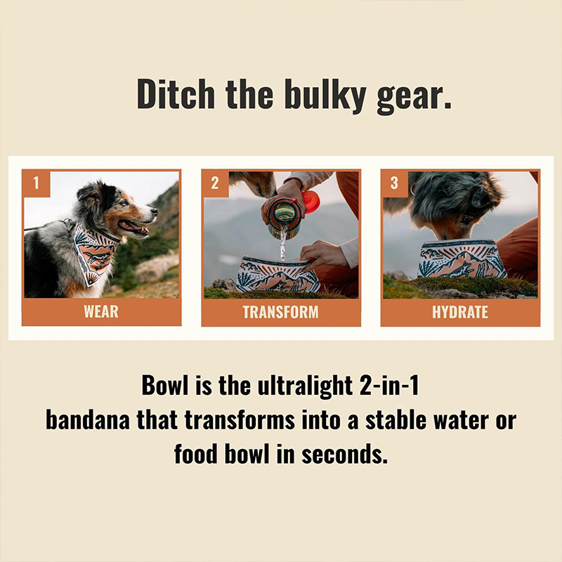 2 In 1 Reversible Dog Bandana Water Bowl,Portable Collapsible Lightweight Spill-leak Travel Hydration Feeding Bowl - image 5
