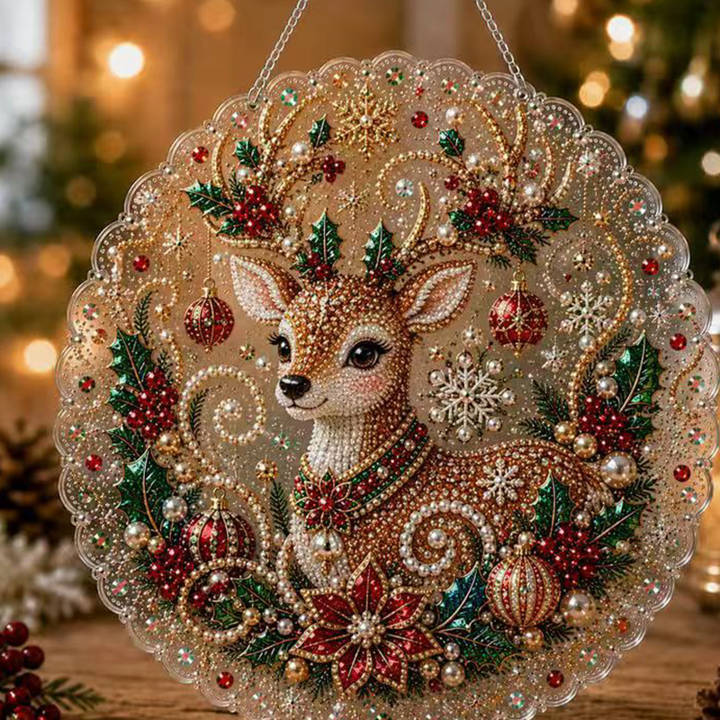 Christmas Pearl Diamond Art Kit For Adults Diy Craft - 11# - 9.8 × 9.8 in - image 11