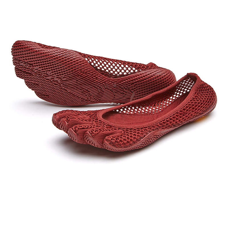 Women's Five-toe Comprehensive Training Shoes, Yoga Pilates Fitness Dance Footwear, Barefoot Non-slip Split-toe Sneakers - Wine - US 9 (41) - image 4